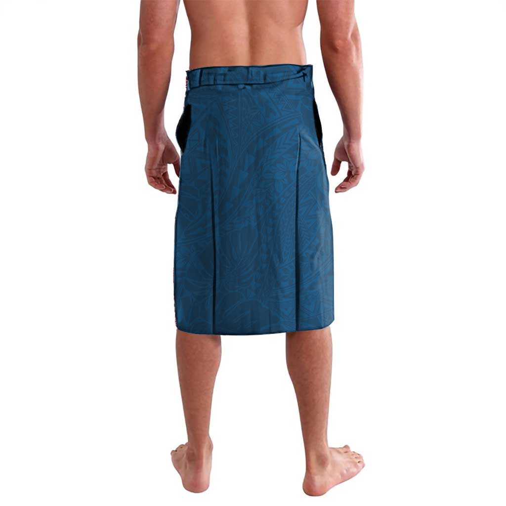 Blue Polynesia Lavalava Tribal Pattern Tropical Frangipani LT14 - Polynesian Pride