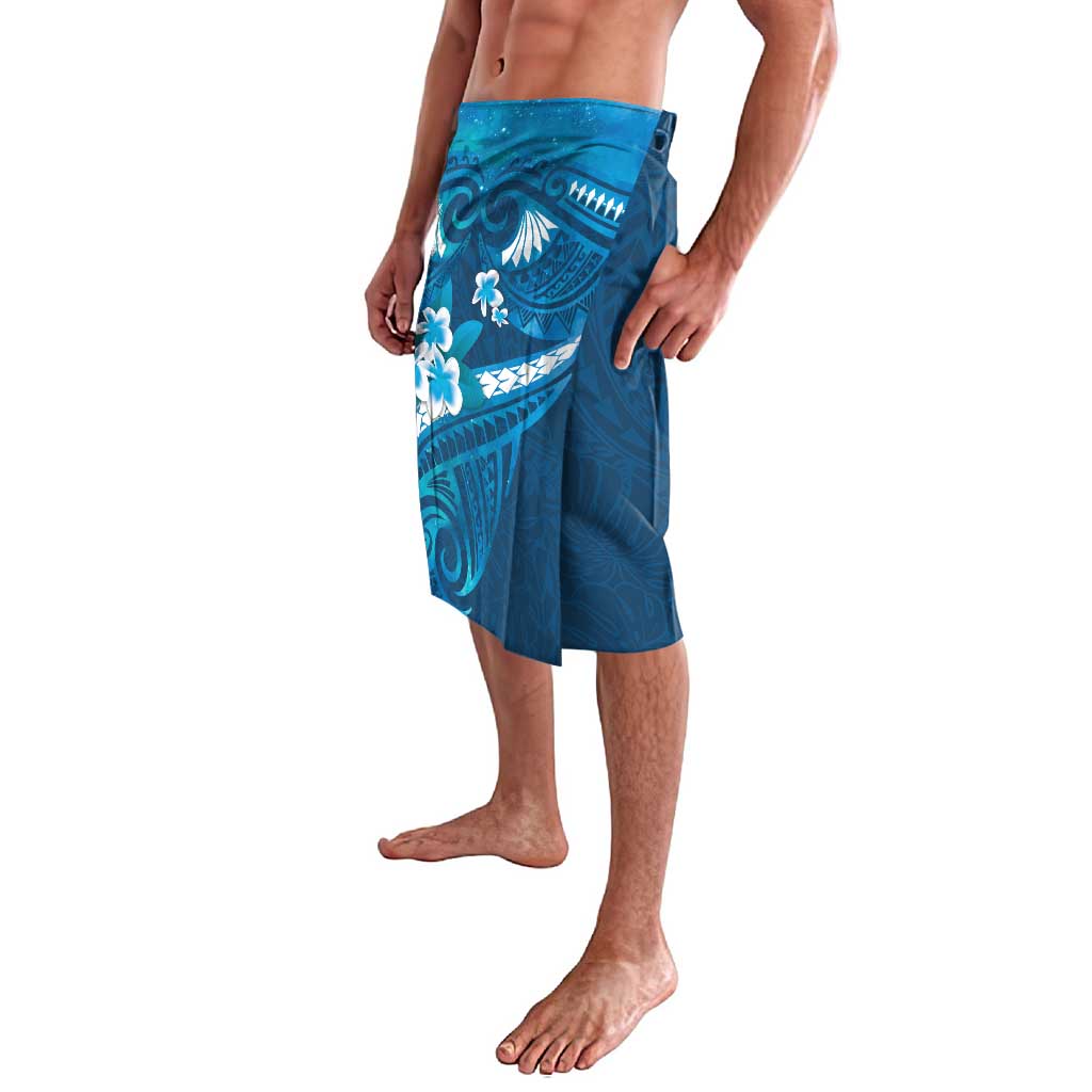 Blue Polynesia Lavalava Tribal Pattern Tropical Frangipani LT14 - Polynesian Pride