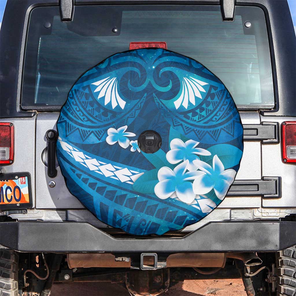 Blue Polynesia Spare Tire Cover Tribal Pattern Tropical Frangipani LT14 Blue - Polynesian Pride