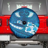 Blue Polynesia Spare Tire Cover Tribal Pattern Tropical Frangipani LT14 - Polynesian Pride