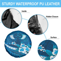 Blue Polynesia Spare Tire Cover Tribal Pattern Tropical Frangipani LT14 - Polynesian Pride