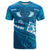 Blue Polynesia T Shirt Tribal Pattern Tropical Frangipani