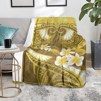 Gold Polynesia Blanket Tribal Pattern Tropical Frangipani LT14 - Polynesian Pride