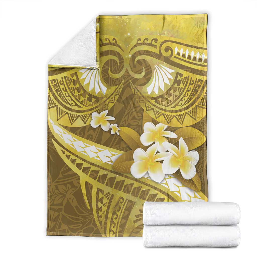 Gold Polynesia Blanket Tribal Pattern Tropical Frangipani LT14 - Polynesian Pride