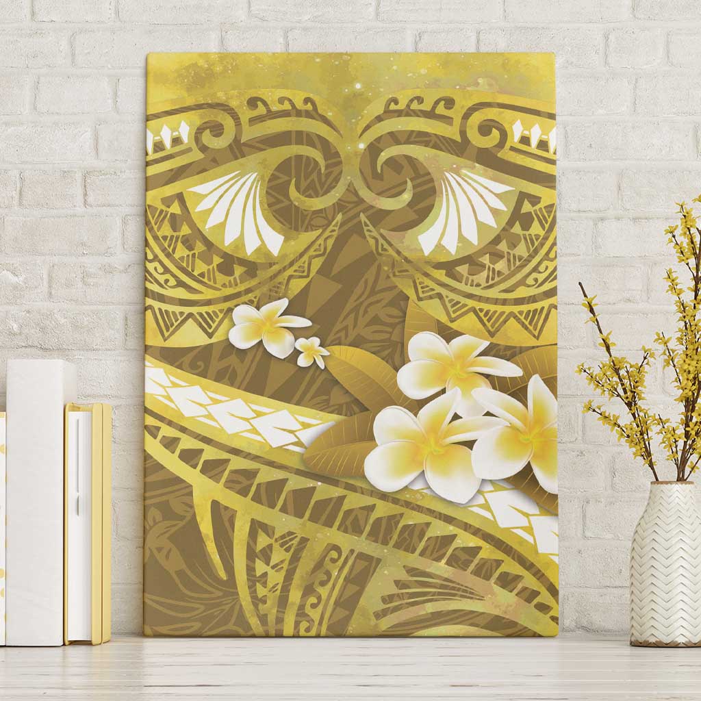 Gold Polynesia Canvas Wall Art Tribal Pattern Tropical Frangipani LT14 Without Frame Gold - Polynesian Pride