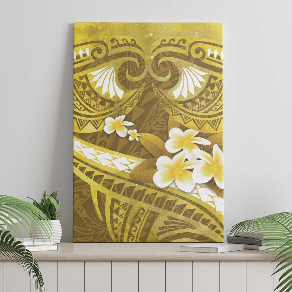 Gold Polynesia Canvas Wall Art Tribal Pattern Tropical Frangipani LT14 - Polynesian Pride