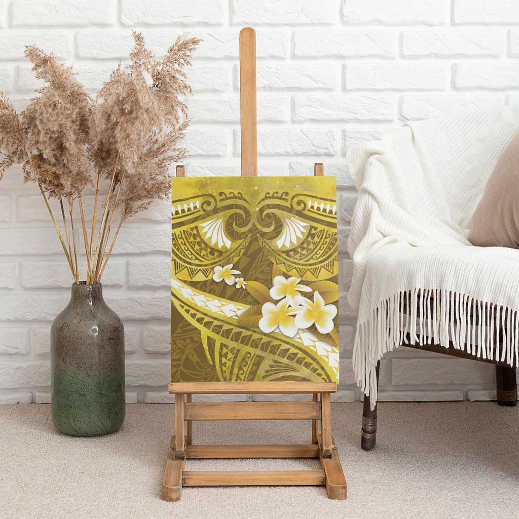 Gold Polynesia Canvas Wall Art Tribal Pattern Tropical Frangipani LT14 - Polynesian Pride