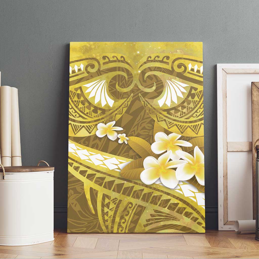 Gold Polynesia Canvas Wall Art Tribal Pattern Tropical Frangipani LT14 - Polynesian Pride