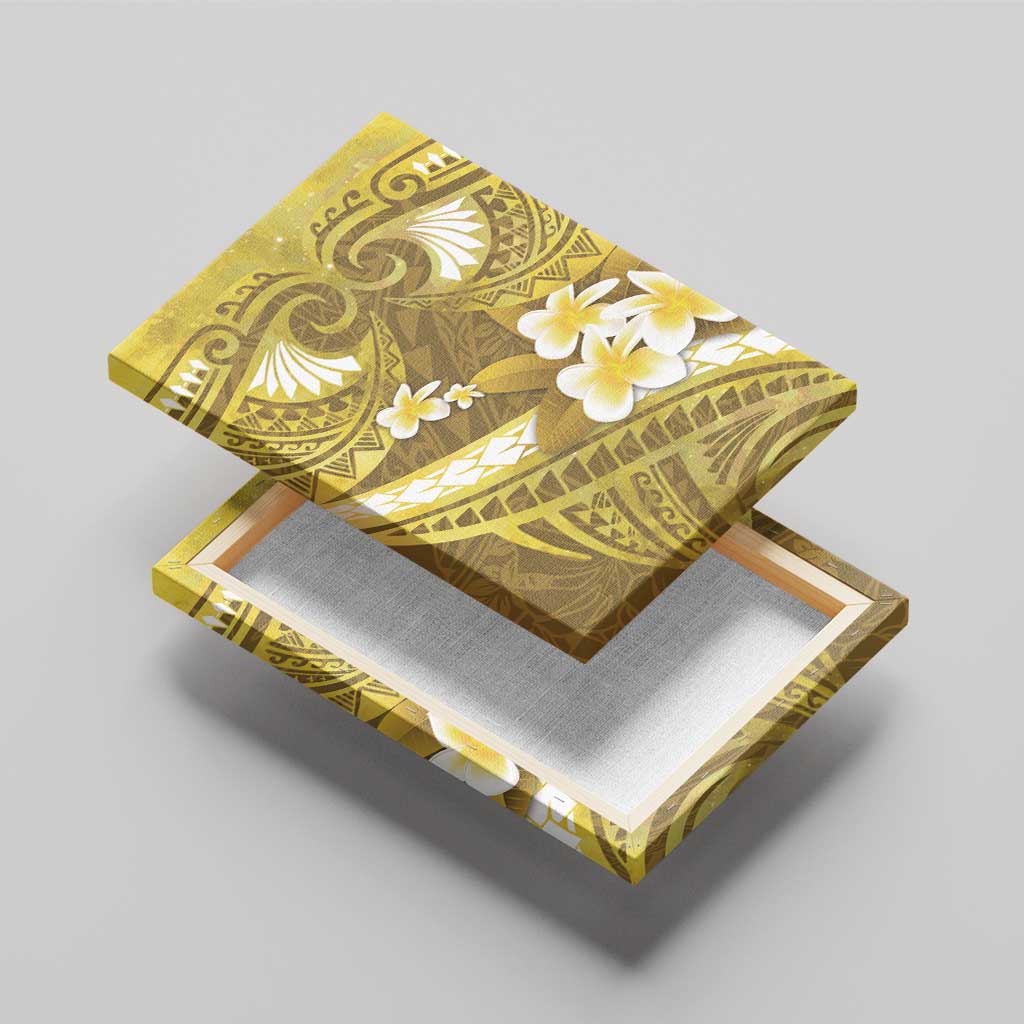 Gold Polynesia Canvas Wall Art Tribal Pattern Tropical Frangipani LT14 - Polynesian Pride