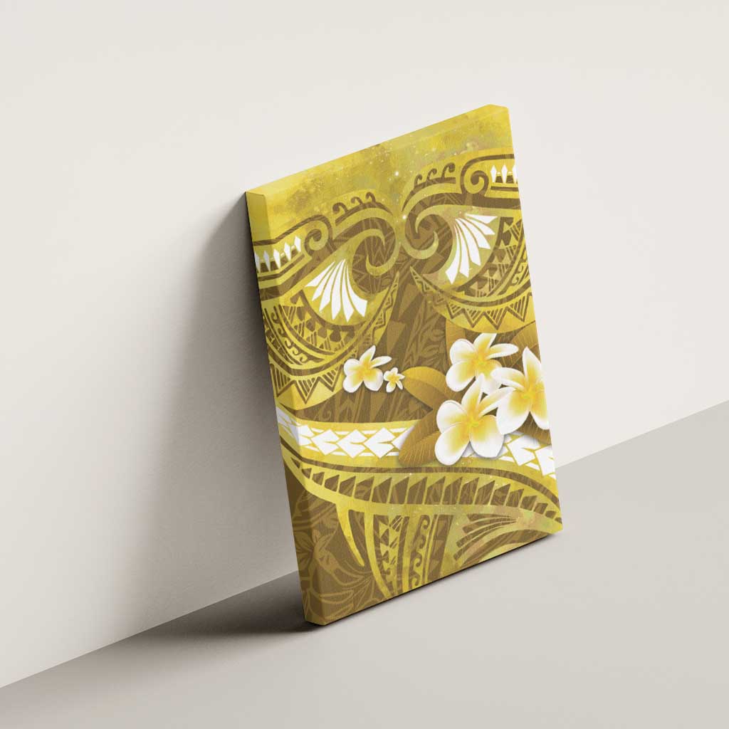 Gold Polynesia Canvas Wall Art Tribal Pattern Tropical Frangipani LT14 - Polynesian Pride