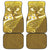 Gold Polynesia Car Mats Tribal Pattern Tropical Frangipani