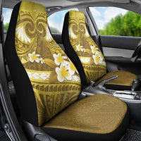 Gold Polynesia Car Seat Cover Tribal Pattern Tropical Frangipani