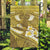 Gold Polynesia Garden Flag Tribal Pattern Tropical Frangipani