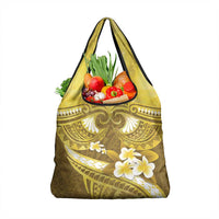 Gold Polynesia Grocery Bag Tribal Pattern Tropical Frangipani LT14 1-pack One Size Gold - Polynesian Pride