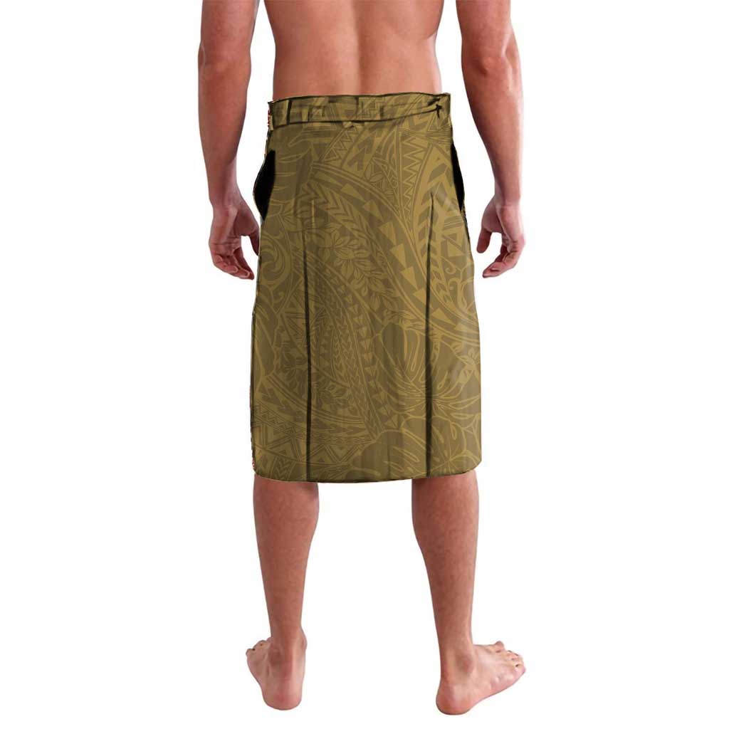 Gold Polynesia Lavalava Tribal Pattern Tropical Frangipani LT14 - Polynesian Pride
