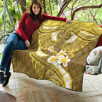 Gold Polynesia Quilt Tribal Pattern Tropical Frangipani