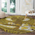 Gold Polynesia Round Carpet Tribal Pattern Tropical Frangipani