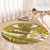 Gold Polynesia Round Carpet Tribal Pattern Tropical Frangipani