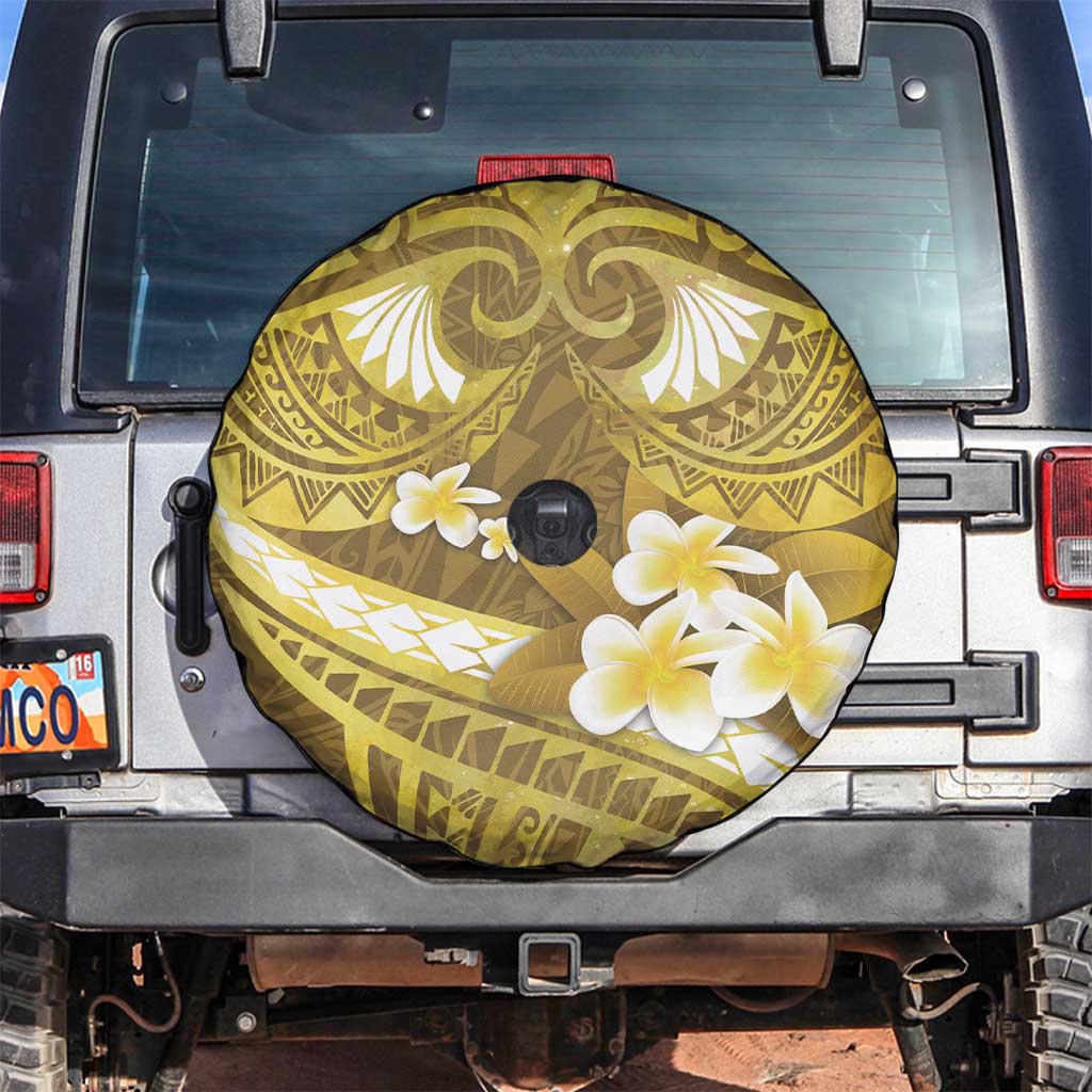 Gold Polynesia Spare Tire Cover Tribal Pattern Tropical Frangipani LT14 Gold - Polynesian Pride