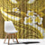 Gold Polynesia Window Curtain Tribal Pattern Tropical Frangipani