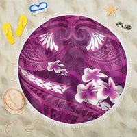 Pink Polynesia Beach Blanket Tribal Pattern Tropical Frangipani LT14 One Size 150cm Pink - Polynesian Pride