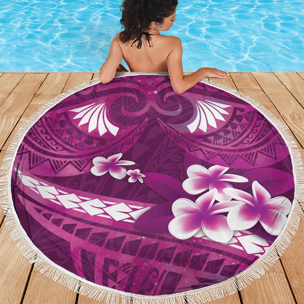 Pink Polynesia Beach Blanket Tribal Pattern Tropical Frangipani LT14 - Polynesian Pride