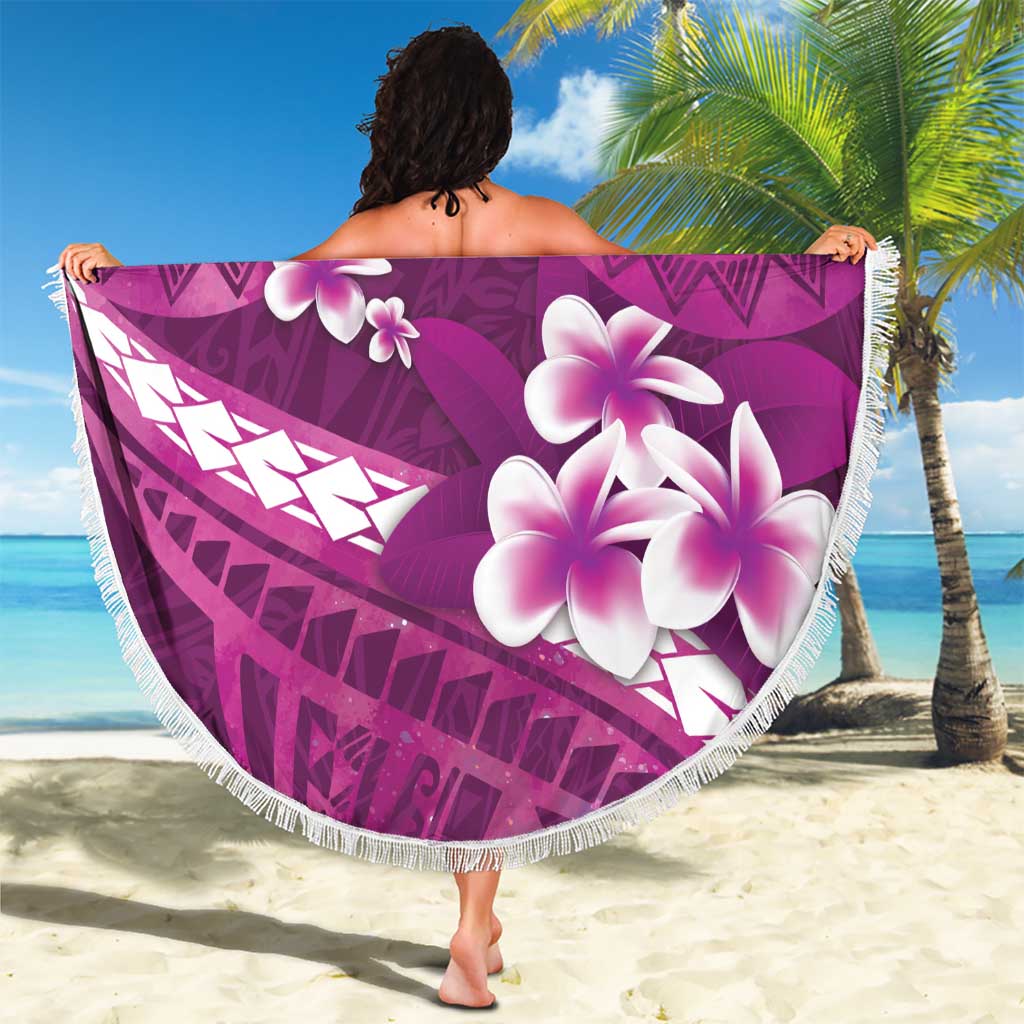 Pink Polynesia Beach Blanket Tribal Pattern Tropical Frangipani LT14 - Polynesian Pride