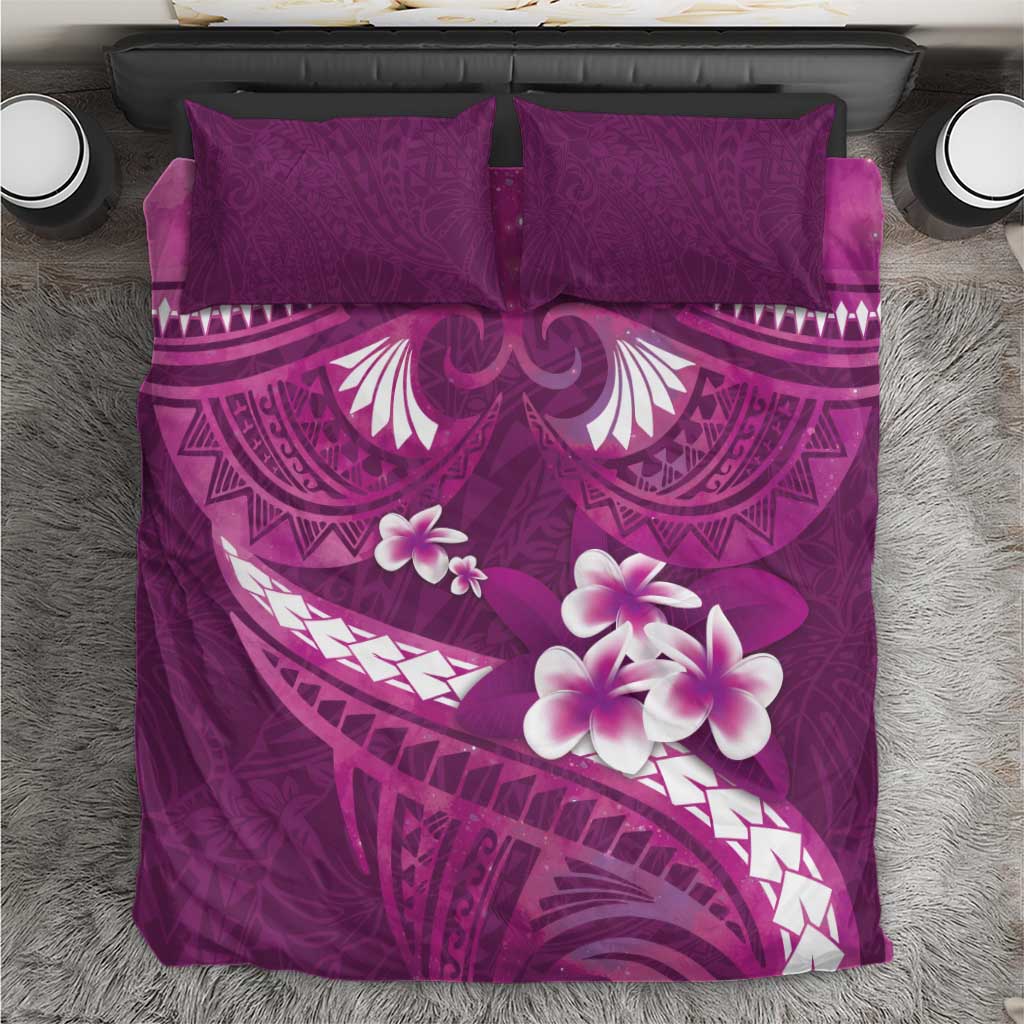 Pink Polynesia Bedding Set Tribal Pattern Tropical Frangipani