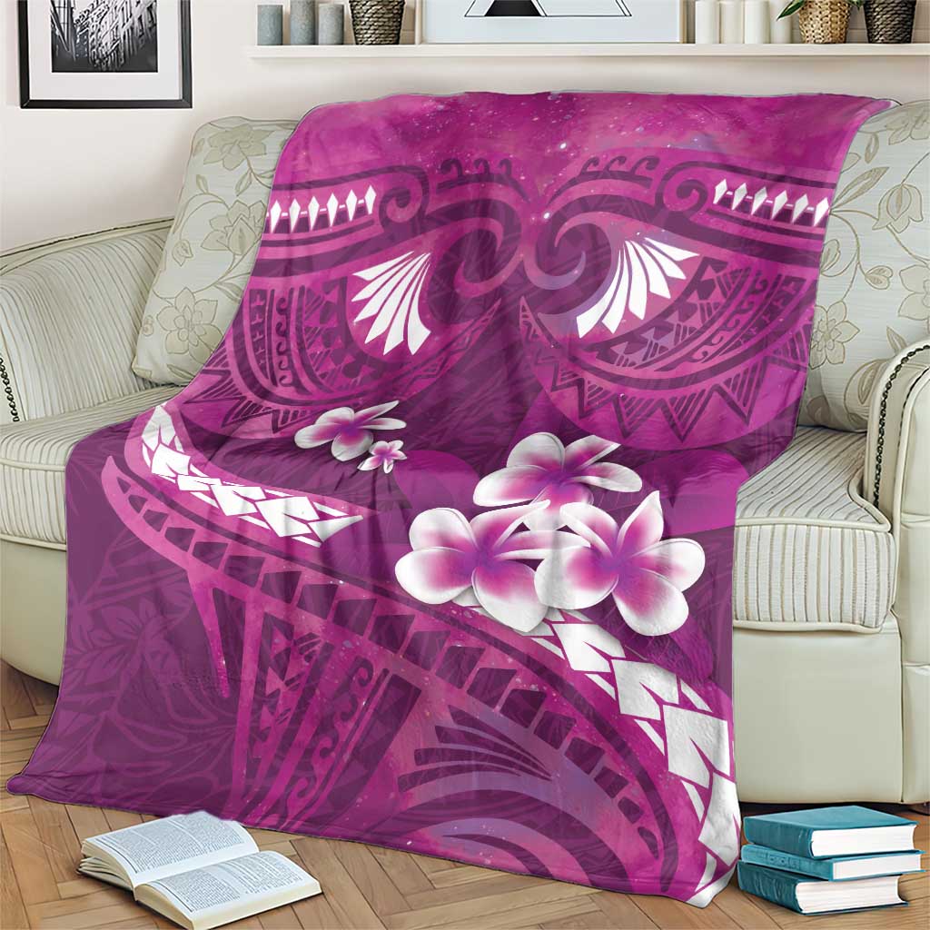 Pink Polynesia Blanket Tribal Pattern Tropical Frangipani LT14 - Polynesian Pride