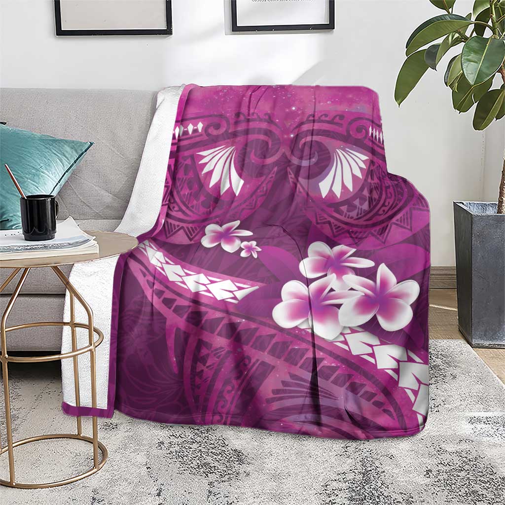 Pink Polynesia Blanket Tribal Pattern Tropical Frangipani LT14 - Polynesian Pride
