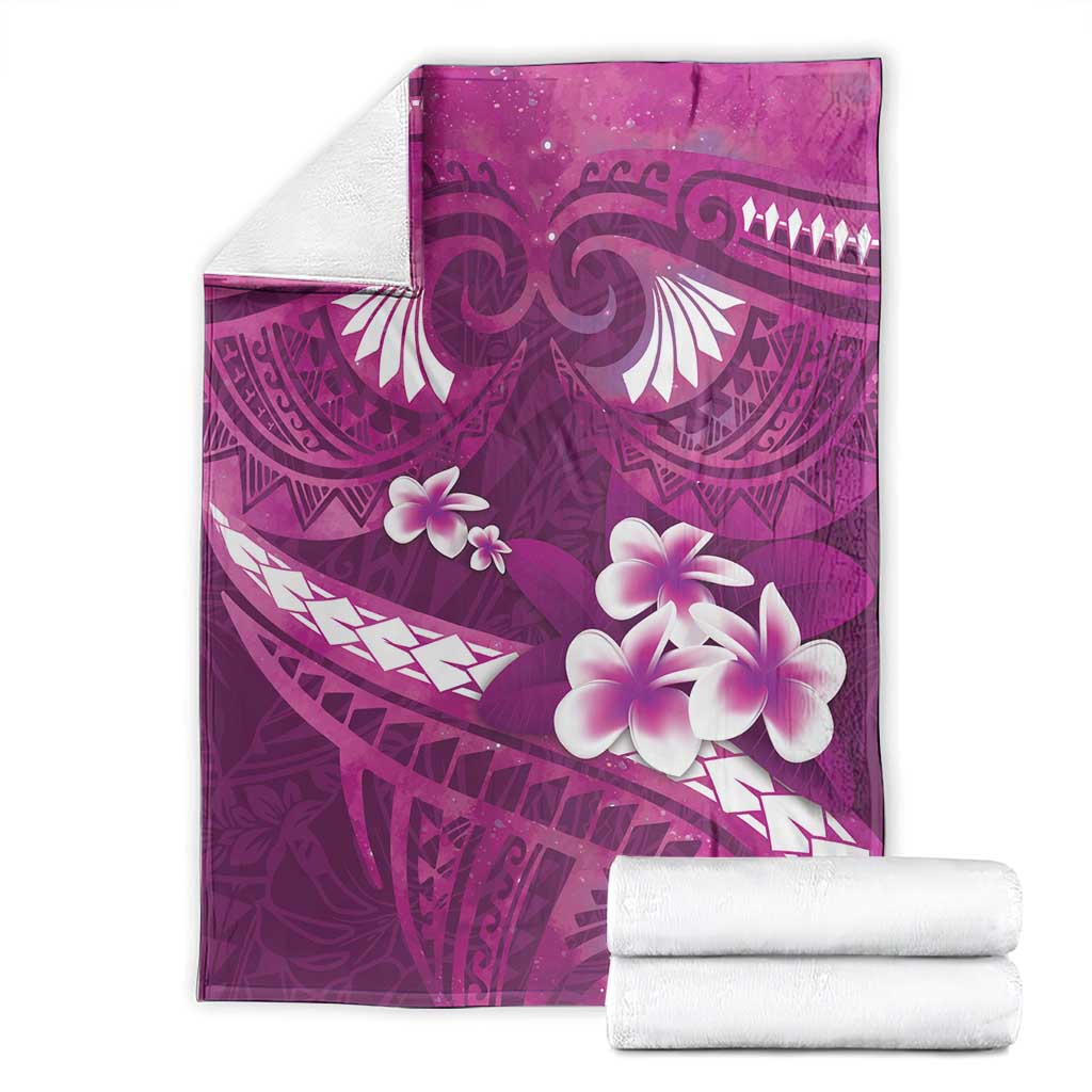 Pink Polynesia Blanket Tribal Pattern Tropical Frangipani LT14 - Polynesian Pride