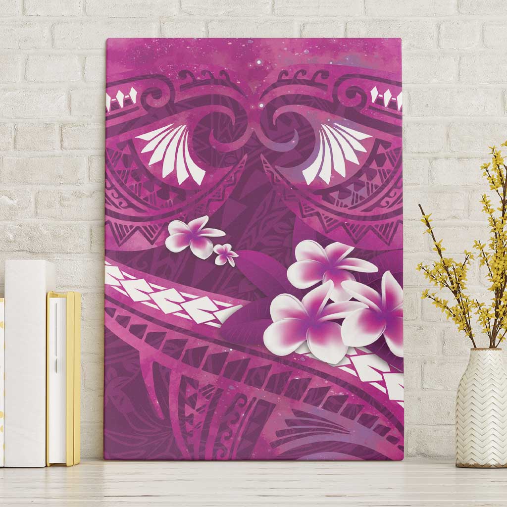 Pink Polynesia Canvas Wall Art Tribal Pattern Tropical Frangipani