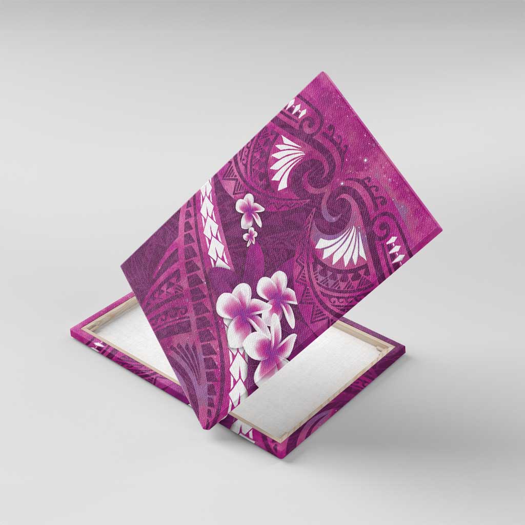 Pink Polynesia Canvas Wall Art Tribal Pattern Tropical Frangipani LT14 With Frame Pink - Polynesian Pride