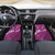 Pink Polynesia Car Mats Tribal Pattern Tropical Frangipani