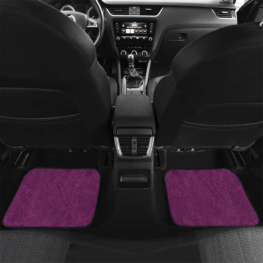 Pink Polynesia Car Mats Tribal Pattern Tropical Frangipani LT14 Set 2pcs - Back Pink - Polynesian Pride