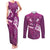 Pink Polynesia Couples Matching Tank Maxi Dress and Long Sleeve Button Shirt Tribal Pattern Tropical Frangipani