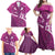 Pink Polynesia Family Matching Off Shoulder Maxi Dress and Hawaiian Shirt Tribal Pattern Tropical Frangipani