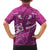 Pink Polynesia Family Matching Off Shoulder Short Dress and Hawaiian Shirt Tribal Pattern Tropical Frangipani