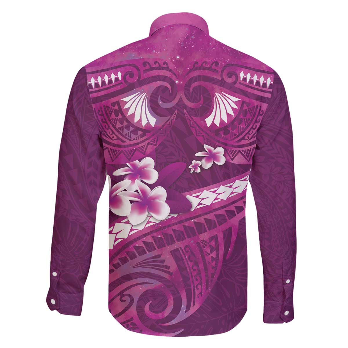 Pink Polynesia Family Matching Off Shoulder Short Dress and Hawaiian Shirt Tribal Pattern Tropical Frangipani