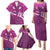 Pink Polynesia Family Matching Puletasi and Hawaiian Shirt Tribal Pattern Tropical Frangipani