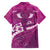 Pink Polynesia Family Matching Short Sleeve Bodycon Dress and Hawaiian Shirt Tribal Pattern Tropical Frangipani