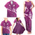 Pink Polynesia Family Matching Tank Maxi Dress and Hawaiian Shirt Tribal Pattern Tropical Frangipani