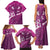 Pink Polynesia Family Matching Tank Maxi Dress and Hawaiian Shirt Tribal Pattern Tropical Frangipani