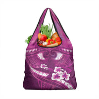 Pink Polynesia Grocery Bag Tribal Pattern Tropical Frangipani LT14 1-pack One Size Pink - Polynesian Pride