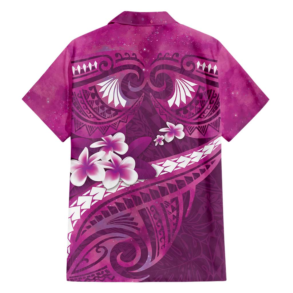 Pink Polynesia Hawaiian Shirt Tribal Pattern Tropical Frangipani LT14 - Polynesian Pride