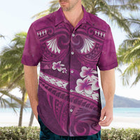 Pink Polynesia Hawaiian Shirt Tribal Pattern Tropical Frangipani LT14 - Polynesian Pride