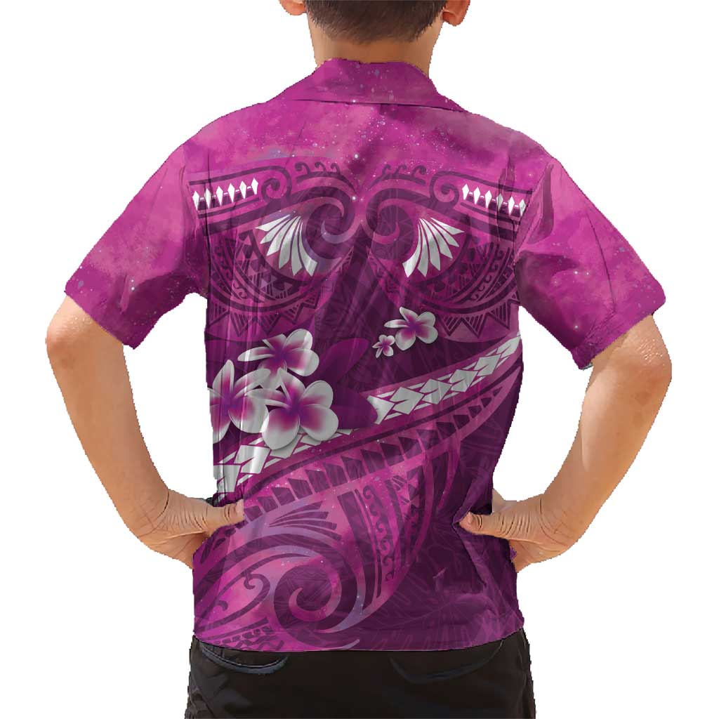 Pink Polynesia Hawaiian Shirt Tribal Pattern Tropical Frangipani LT14 - Polynesian Pride