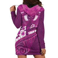 Pink Polynesia Hoodie Dress Tribal Pattern Tropical Frangipani LT14 - Polynesian Pride