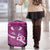 Pink Polynesia Luggage Cover Tribal Pattern Tropical Frangipani