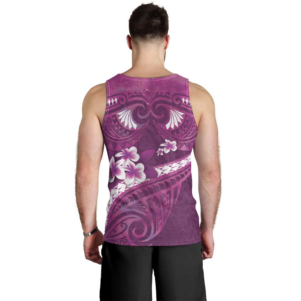 Pink Polynesia Men Tank Top Tribal Pattern Tropical Frangipani LT14 - Polynesian Pride